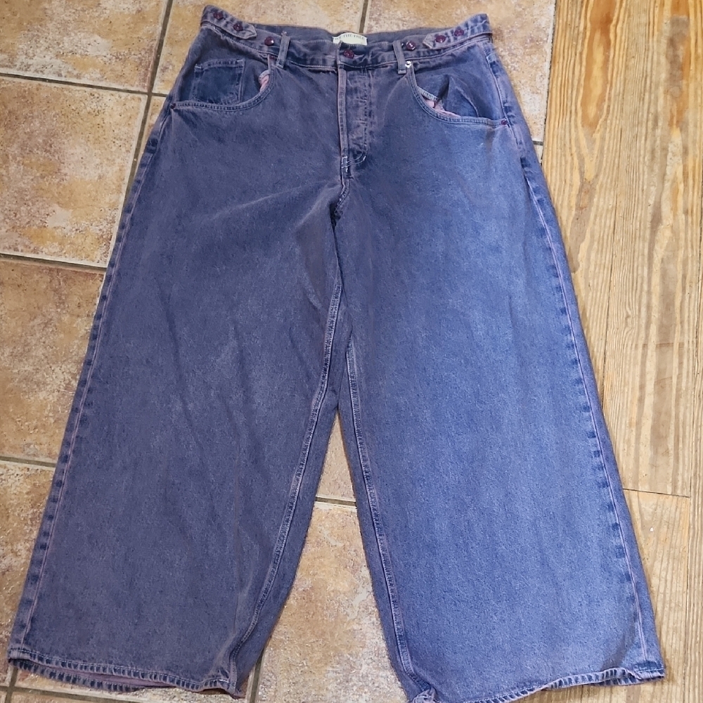 We The Free Purple Electric Feels Dropped Wide Leg Size 31